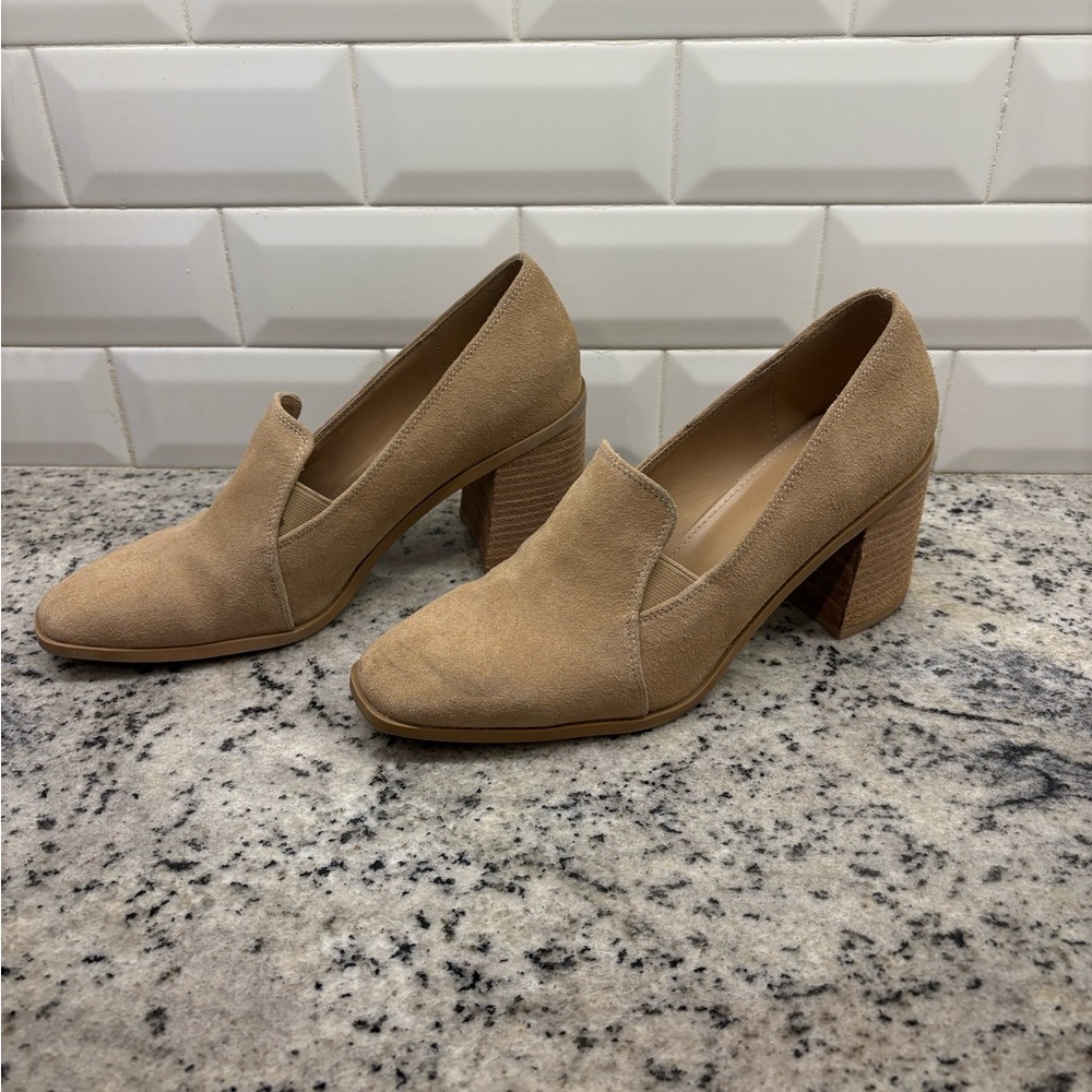 Joie Women's Tan Suede Block Heel Pumps9.5 new